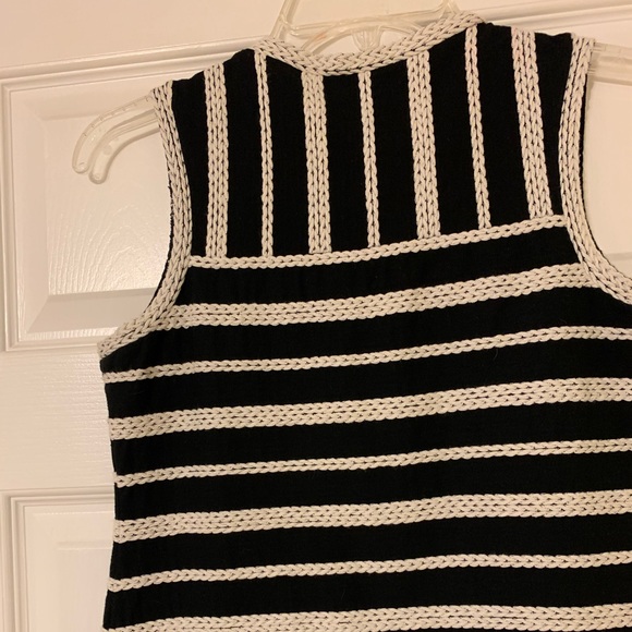 XS Max Studio Black White Nautical Textured Dress - Picture 3 of 6